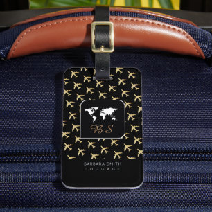 World Air Travel bag-tag with name Luggage Tag