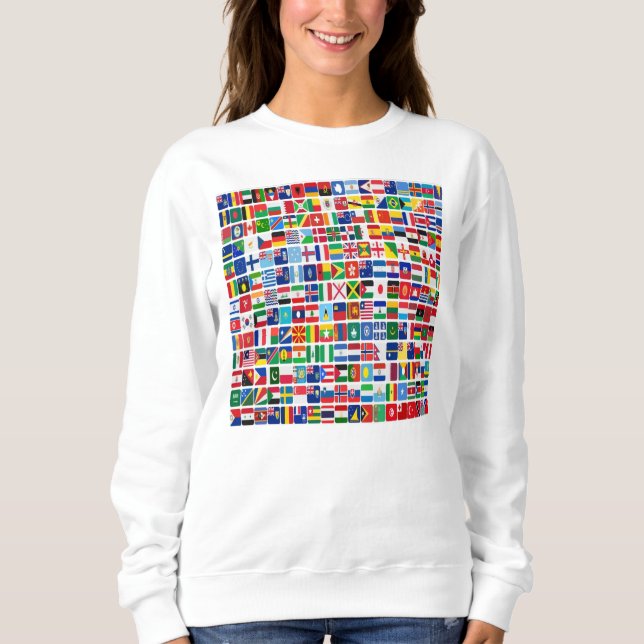 World All Countries Nation Flags  Sweatshirt (Front)