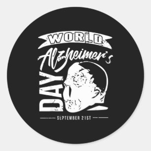 World alzheimer's awareness day memory support classic round sticker