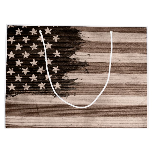 World American Flag USA Large Gift Bag (Back)