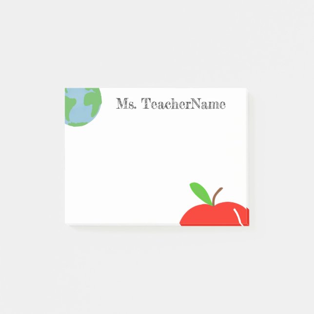 World and Apple Personalised Post-it Notes (Front)