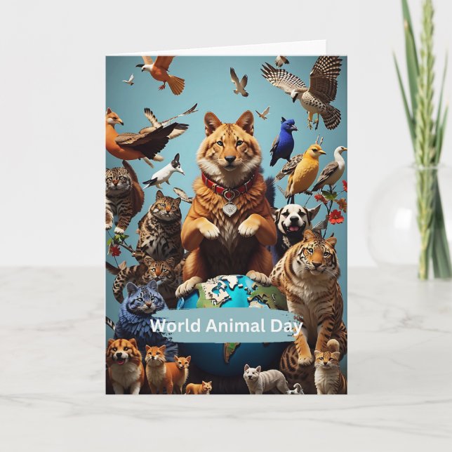 World Animal Day  Card (Front)