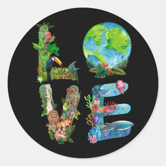 World Animal Day Love Shirt Protection Of Animals Classic Round Sticker (Front)