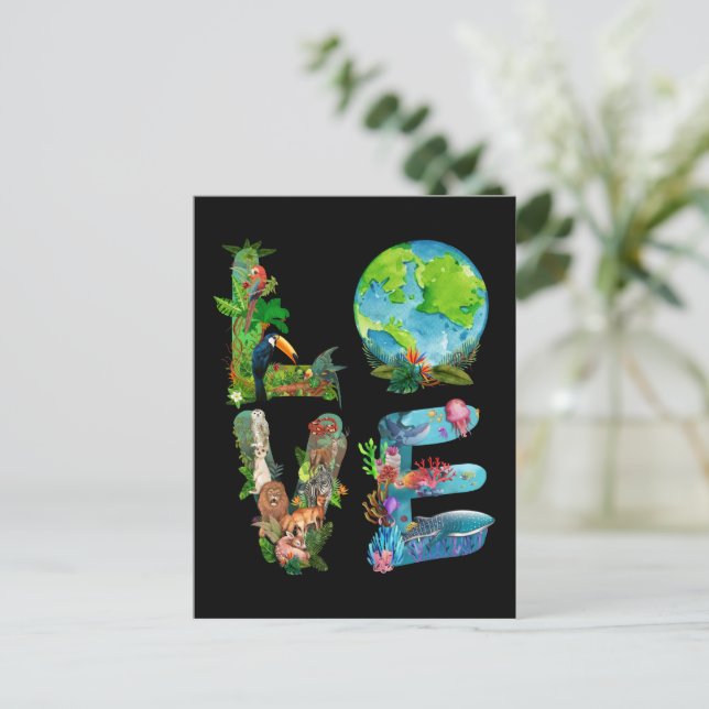 World Animal Day Love Shirt Protection Of Animals Postcard (Standing Front)