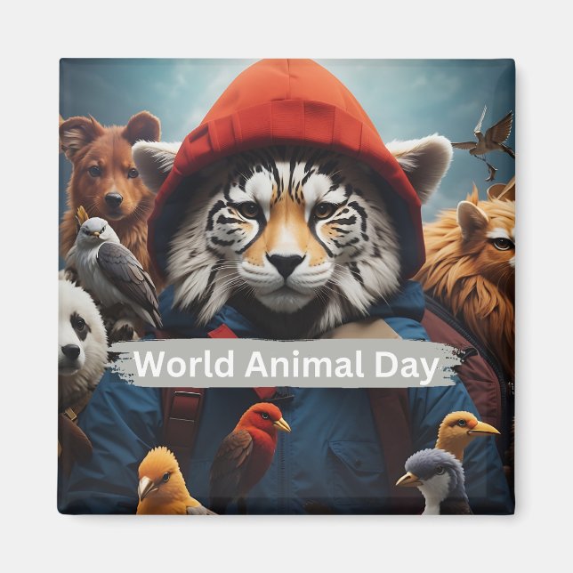 World Animal Day  Magnet (Front)