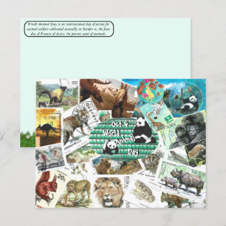World Animal Day Postcard using Postage Stamps