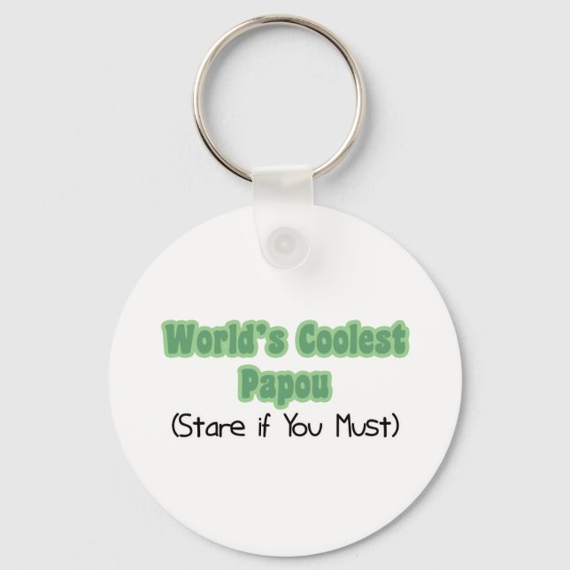 World&apos;s Coolest Papou Key Ring (Front)