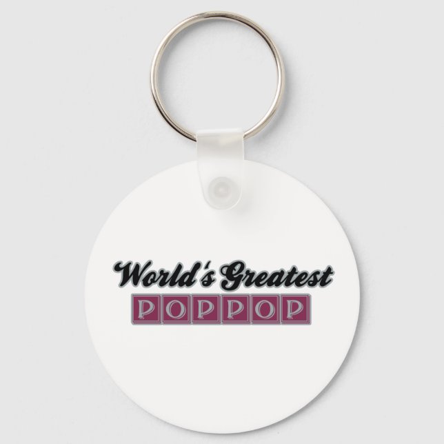 World's Greatest PopPop (Burgundy) Key Ring (Front)