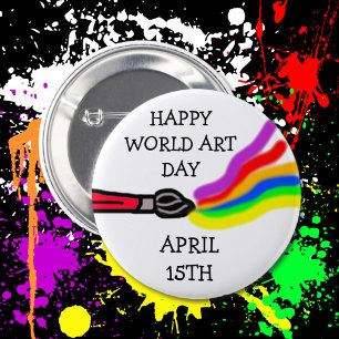 World Art Day, April 15th 6 Cm Round Badge