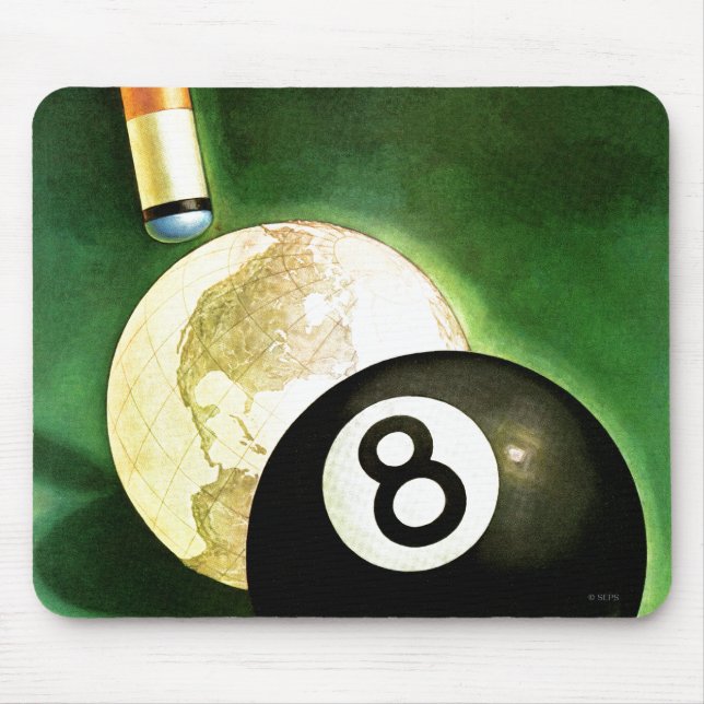 World as Cue Ball Mouse Mat (Front)