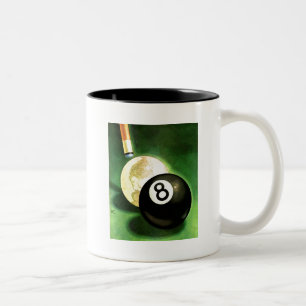 World as Cue Ball Two-Tone Coffee Mug