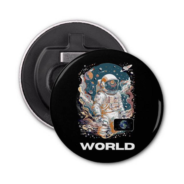 World Astronaut design Bottle Opener (Front)
