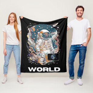 World Astronaut design Fleece Blanket