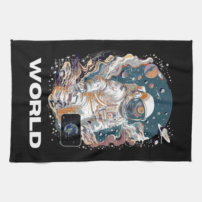 World Astronaut design  Tea Towel (Horizontal)