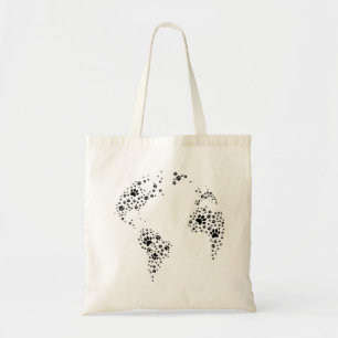 World Atlas Dog Paw Prints Tote Bag