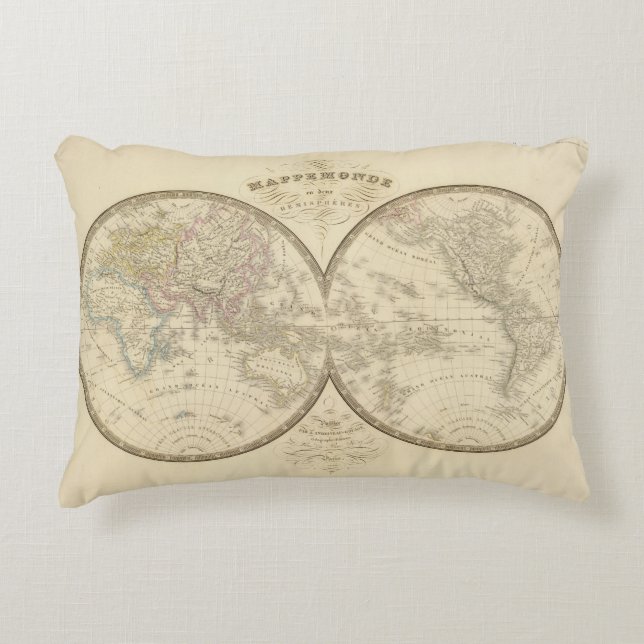 World Atlas Map Decorative Cushion (Front)