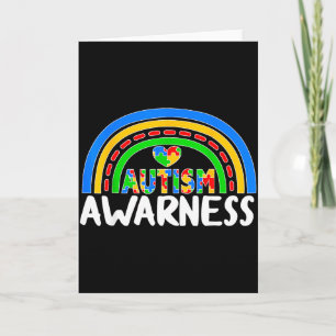 World autism awareness 2 april autism cute rainbow card