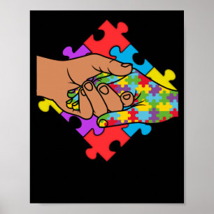 World Autism Awareness Colourful Holding Hands Poster