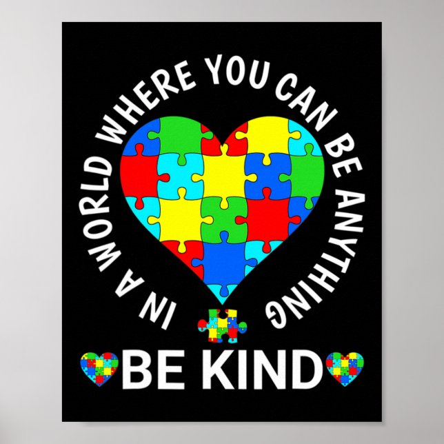 World Autism Awareness Day 2023 Be Kind Autism Awa Poster (Front)
