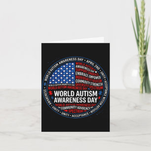 World autism awareness day 2nd april ribbon merch card