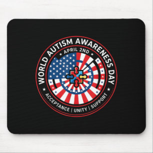 World Autism Awareness Day 2nd April Ribbon Merch Mouse Mat
