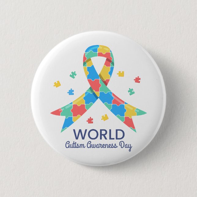 World Autism Awareness Day 6 Cm Round Badge (Front)