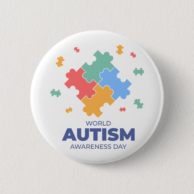  World Autism Awareness Day 6 Cm Round Badge (Front)