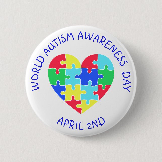 World Autism Awareness Day April 2nd Button (Front)