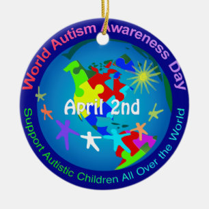 World Autism Awareness Day Ceramic Tree Decoration
