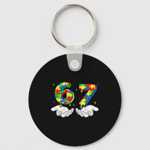 World autism awareness day funny 67 six seven men key ring