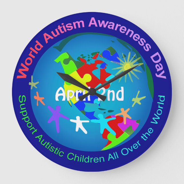 World Autism Awareness Day Large Clock (Front)