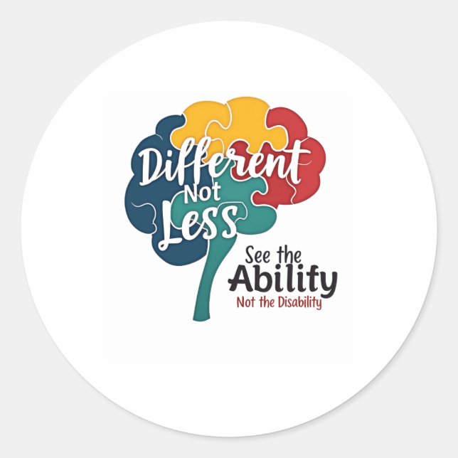 World Autism Awareness Day Tee Different Not Less  Classic Round Sticker (Front)