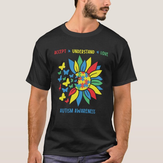 World Autism Awareness Month Accept Understand Lov T-Shirt (Front)