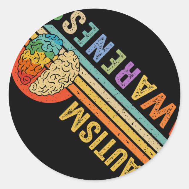 World Autism Awareness Neurodiversity Autistic Apr Classic Round Sticker (Front)