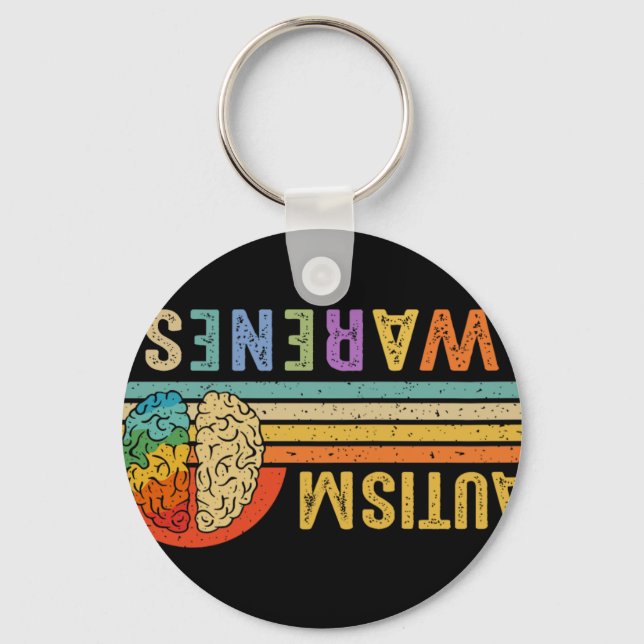 World Autism Awareness Neurodiversity Autistic Apr Key Ring (Front)
