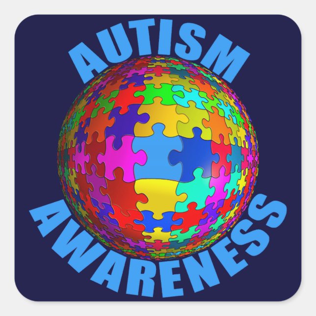 World Autism Awareness Square Sticker (Front)