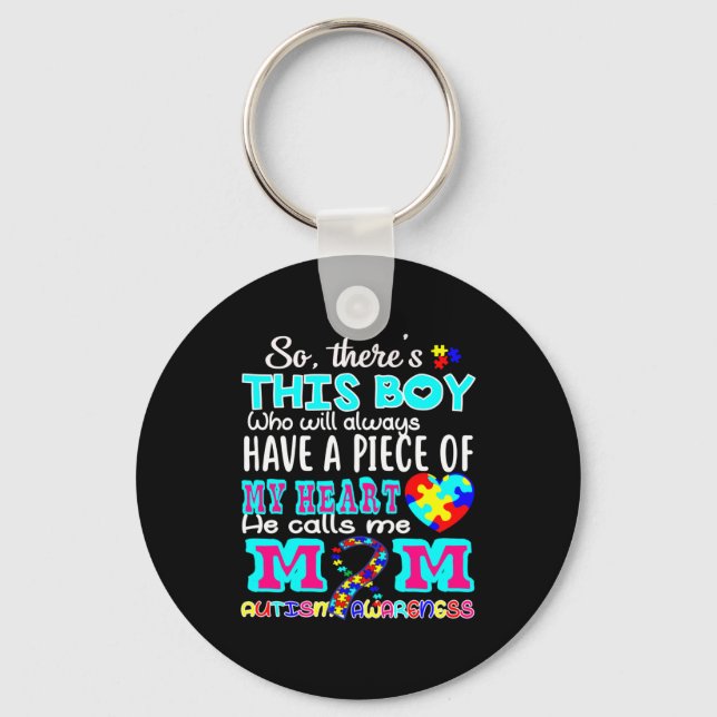 World Autism Day Shirt Autism Awareness Key Ring (Front)