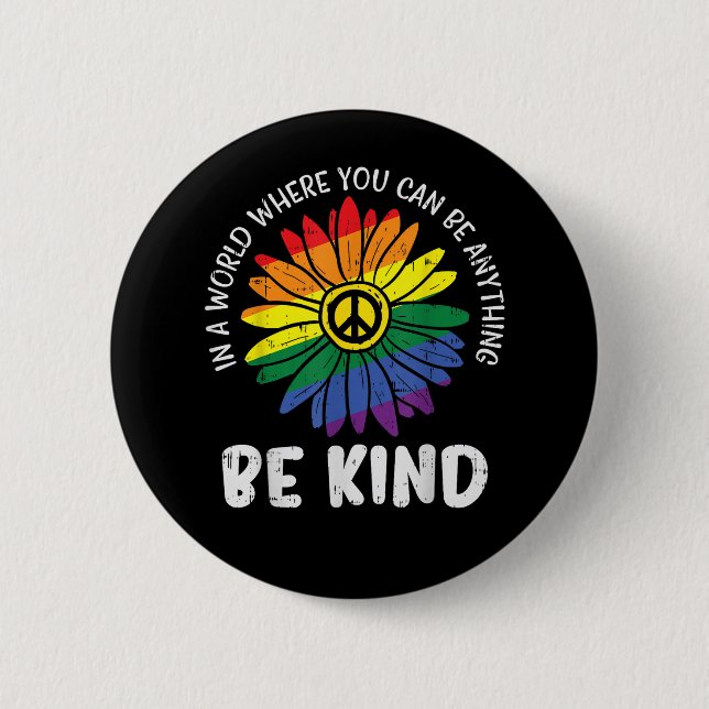World Be Kind Rainbow 6 Cm Round Badge (Front)