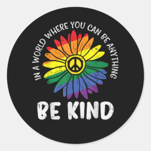 World Be Kind Rainbow Classic Round Sticker