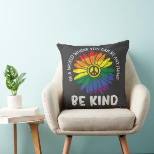 World Be Kind Rainbow Cushion