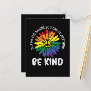 World Be Kind Rainbow Holiday Postcard