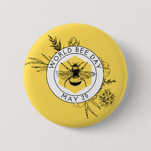 World Bee Day 6 Cm Round Badge