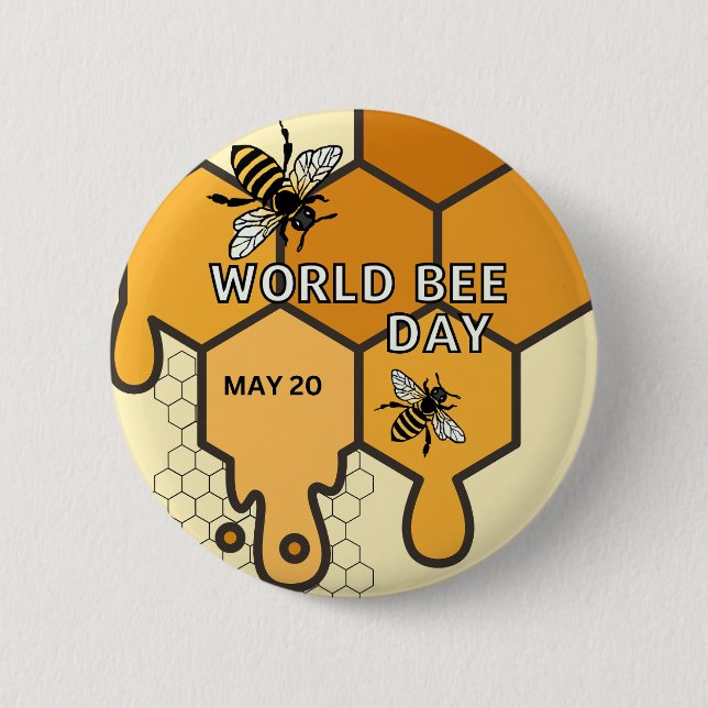 World Bee Day 6 Cm Round Badge (Front)