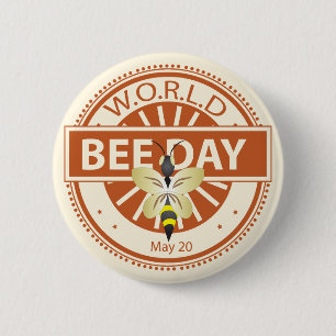 World Bee Day 6 Cm Round Badge