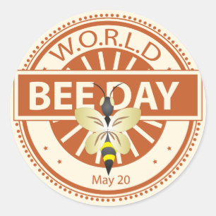World Bee Day Classic Round Sticker