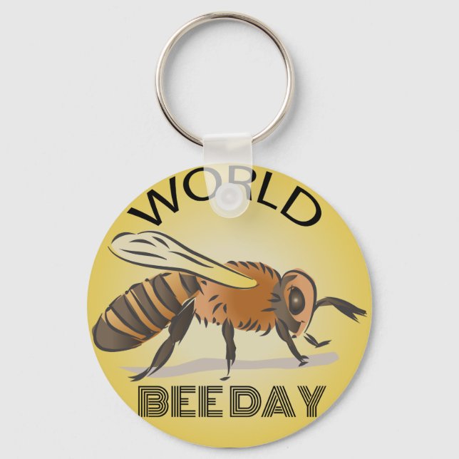 World Bee Day Sign Key Ring (Front)