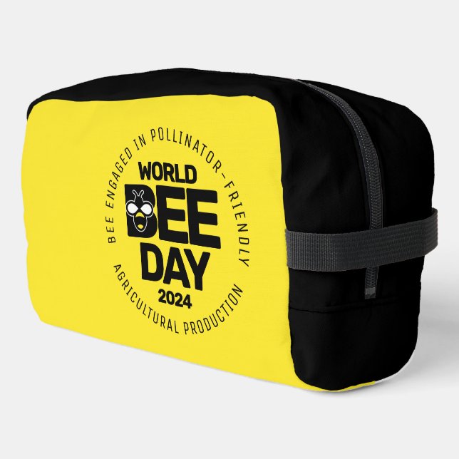 World Bee Day Yellow Black Pollinator Dopp Kit (Left Corner)