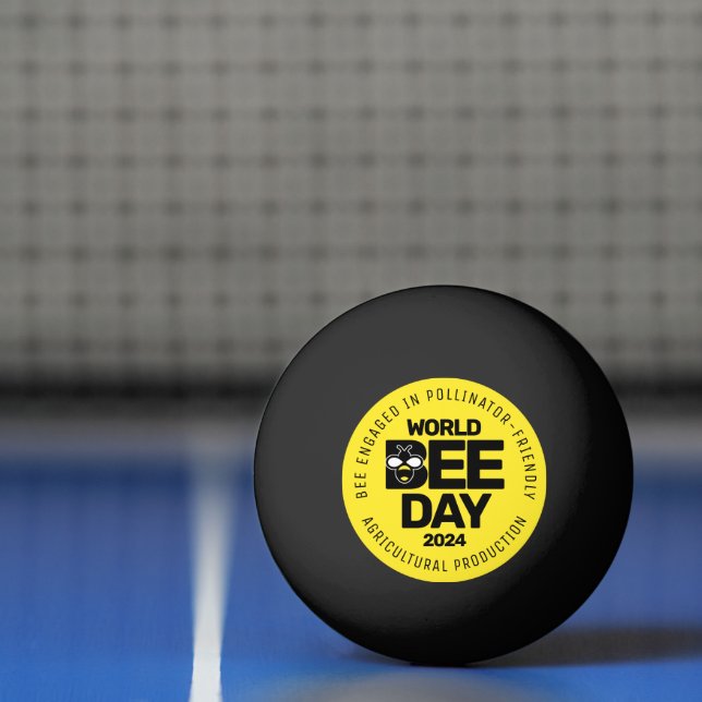 World Bee Day Yellow Black Pollinator Ping Pong Ball (Net)
