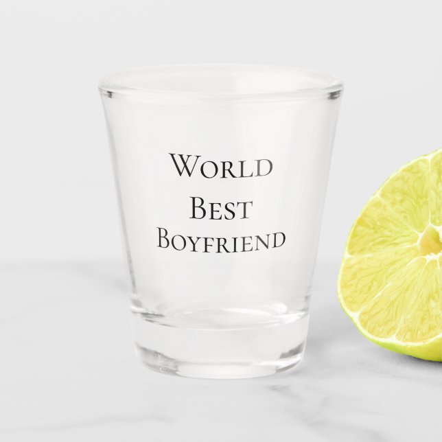 World best boyfriend husband man valentine's day m shot glass (Front)