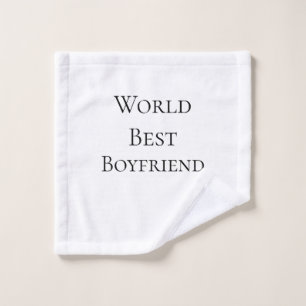 World best boyfriend husband man valentine's day m wash cloth